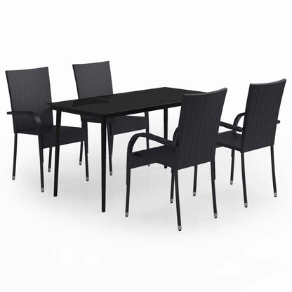 -Delige Tuinset 5 140 cm tafellengte Zwart
