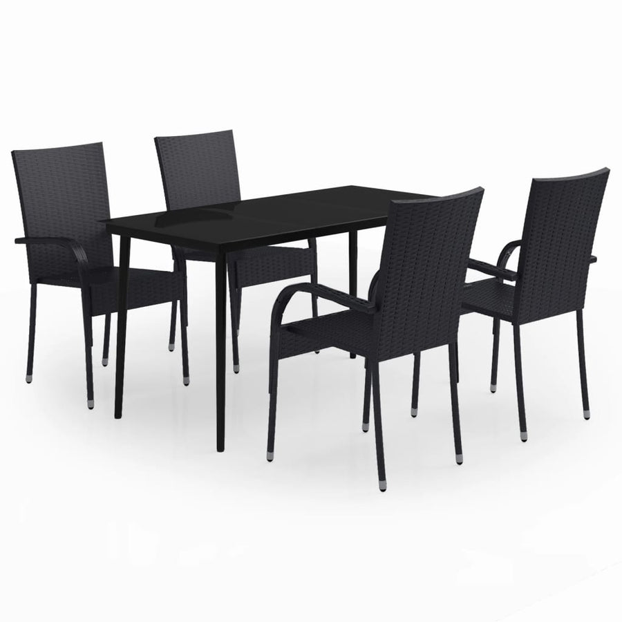 -Delige Tuinset 5 140 cm tafellengte Zwart