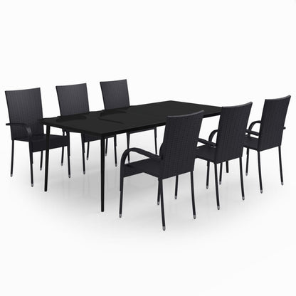 7-delige Tuinset zwart