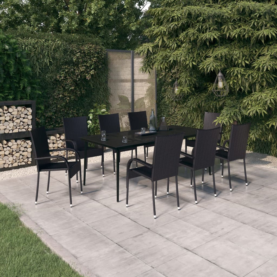 9-delige Tuinset zwart