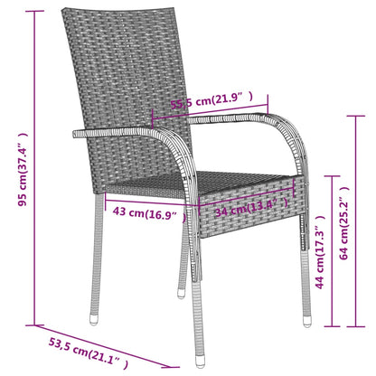 -Delige Tuinset 7 140 cm tafellengte Bruin en zwart
