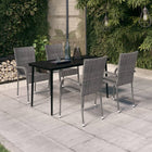 5-piece garden set grey and black