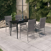 -Delige Tuinset 5 140 cm tafellengte Grijs en zwart