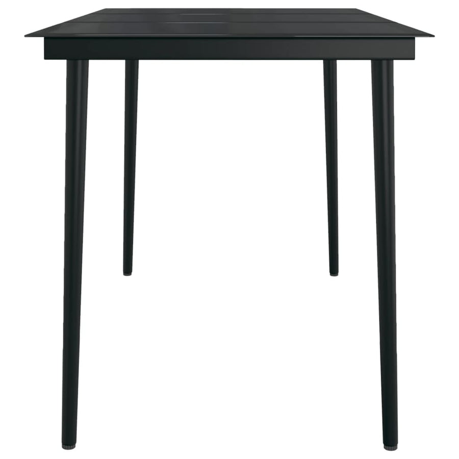 -Delige Tuinset 7 140 cm tafellengte Grijs en zwart