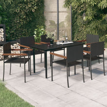7-Delige Tuinset Zwart 140 cm tafellengte
