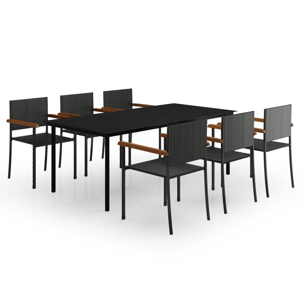 Tuinset Zwart 7 200 cm tafellengte