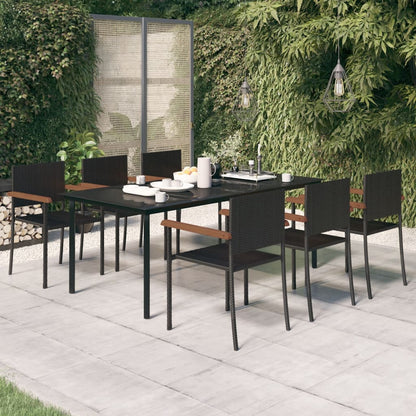 Tuinset Zwart 7 200 cm tafellengte