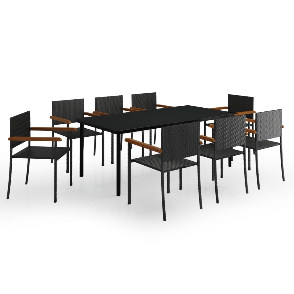 Tuinset Zwart 9 200 cm tafellengte