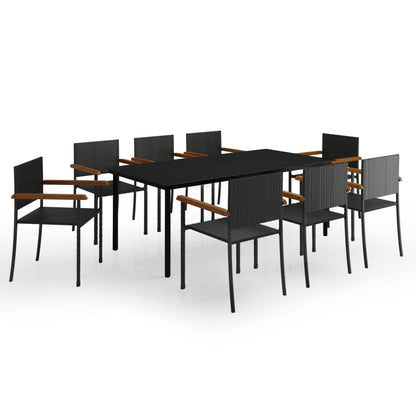 Tuinset Zwart 9 200 cm tafellengte