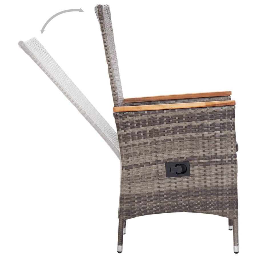 -Delige Tuinset Met Kussens 5 140 cm tafellengte Grijs en bruin