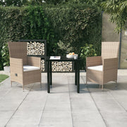 Tuinset 3-delig PE-rattan beige