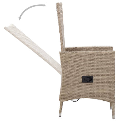 5-Delige Tuinset Met Kussens 4 80 cm tafellengte Beige