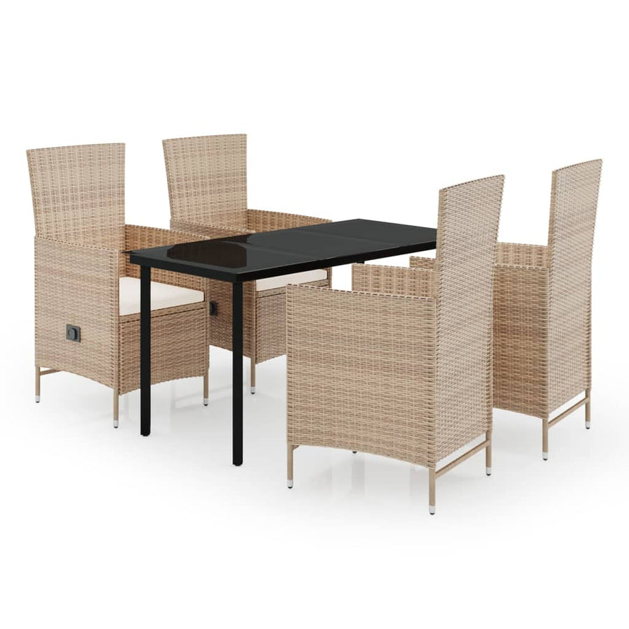5-Delige Tuinset Met Kussens 4 140 cm tafellengte Beige