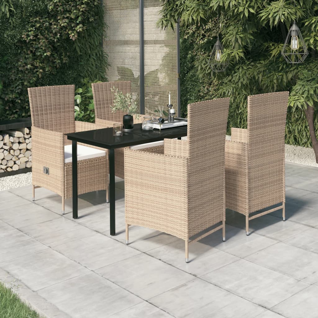 5-Delige Tuinset Met Kussens 4 140 cm tafellengte Beige
