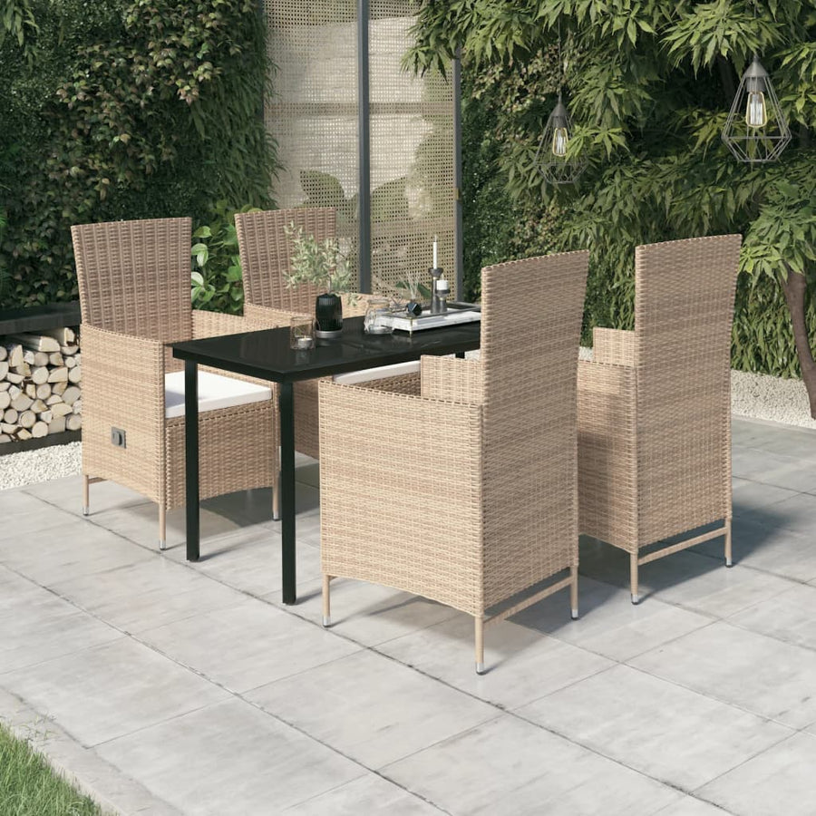 5-Delige Tuinset Met Kussens 4 140 cm tafellengte Beige
