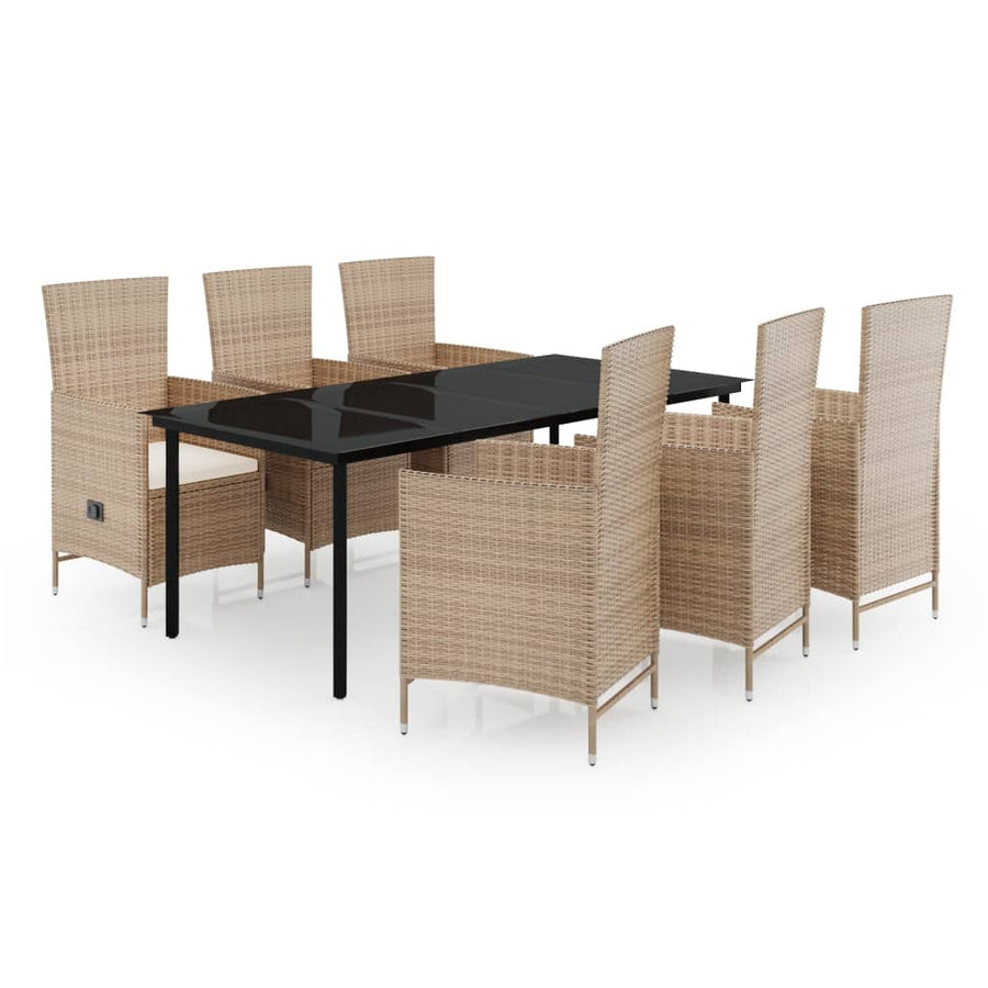 7-Delige Tuinset Met Kussens 6 200 cm tafellengte Beige