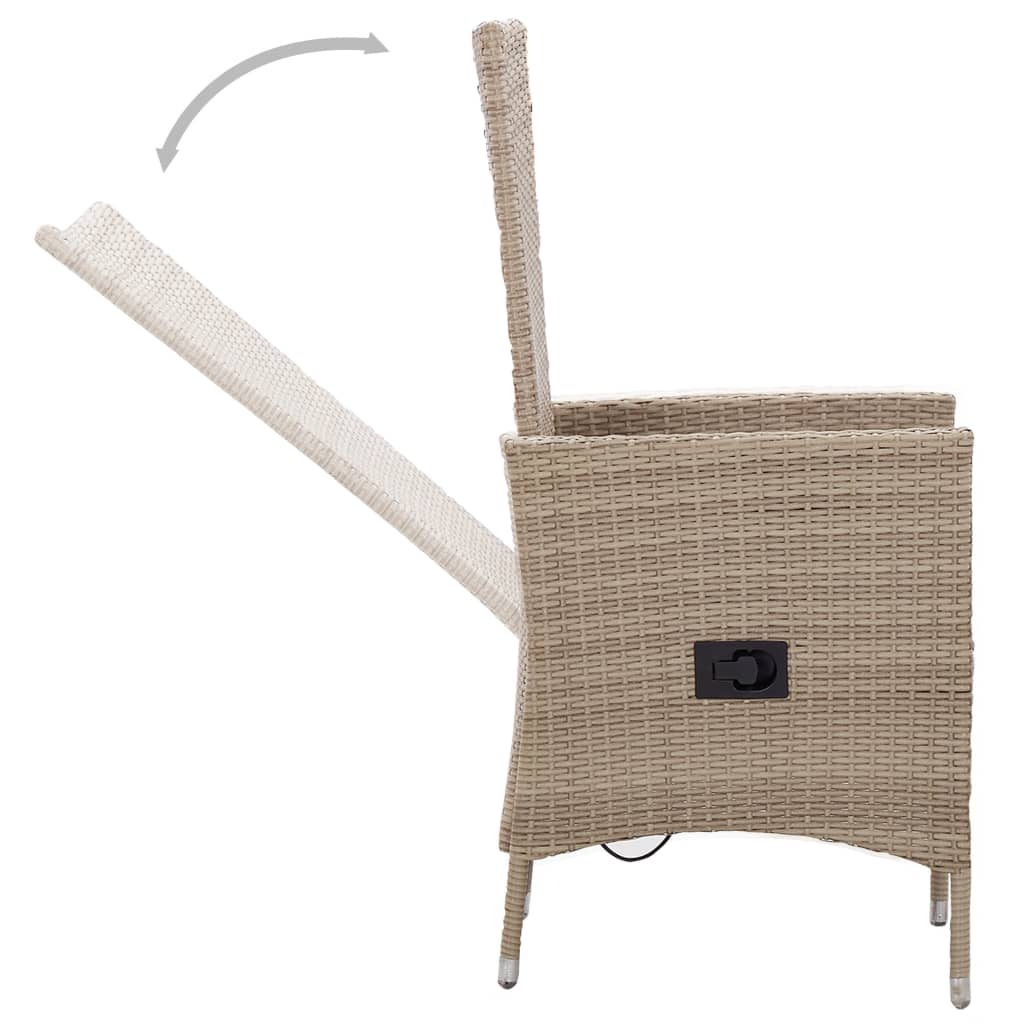 9-Delige Tuinset Met Kussens 8 200 cm tafellengte Beige