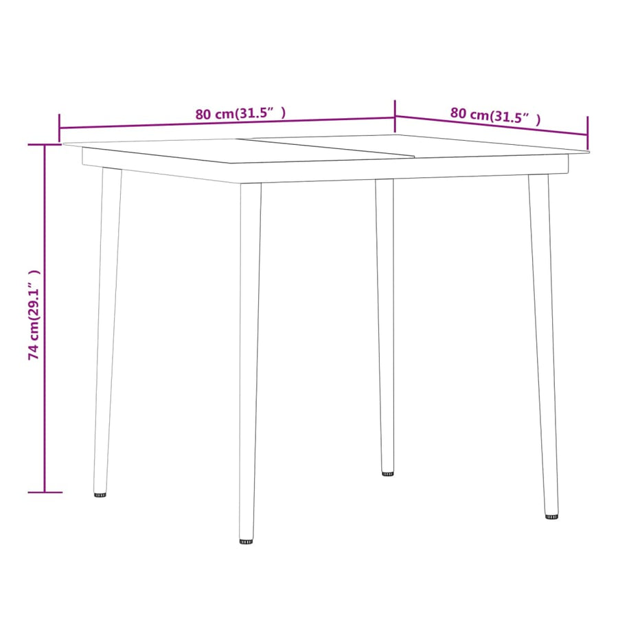 -Delige Tuinset Met Kussens 5 80 cm tafellengte Grijs en bruin