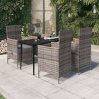 Tuinset 5-delig met kussens grijs