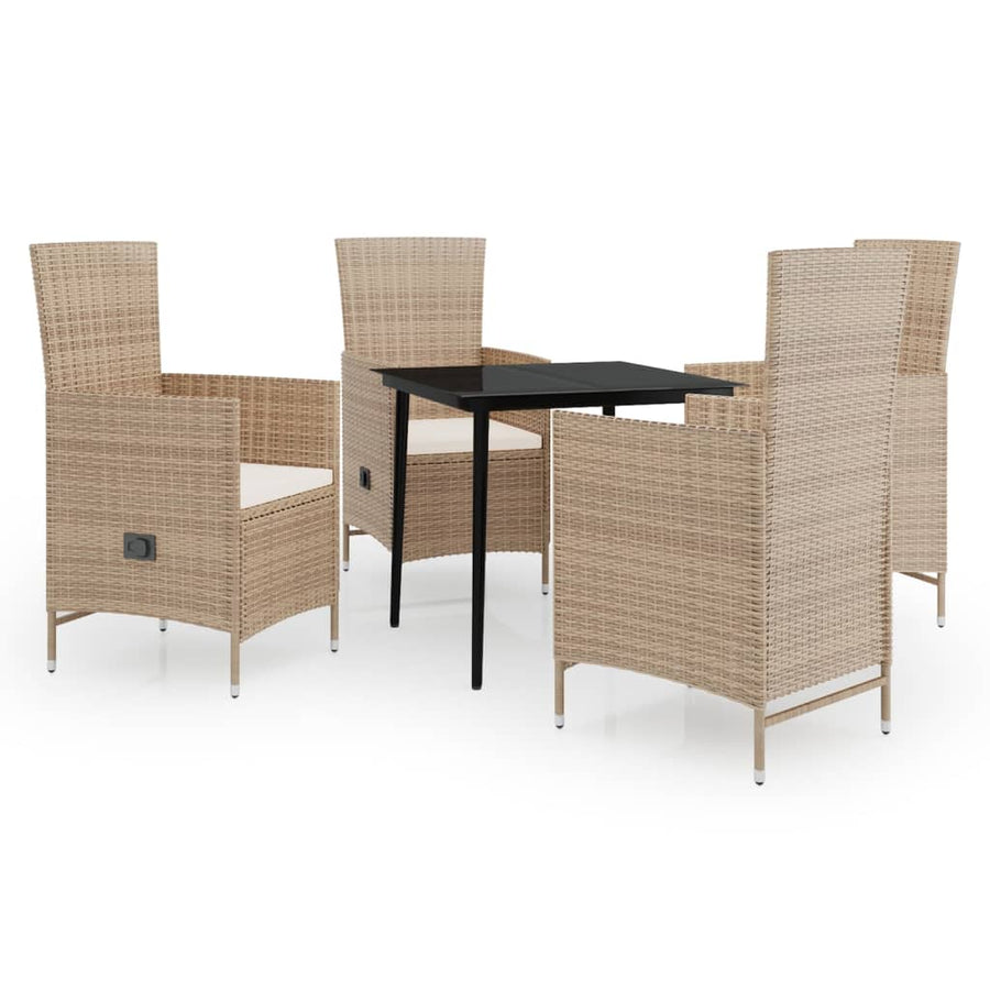 -Delige Tuinset Met Kussens 5 80 cm tafellengte Beige
