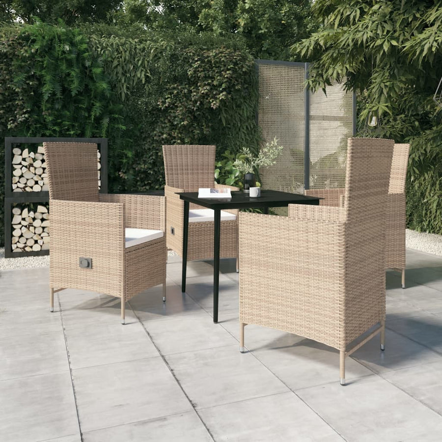 -Delige Tuinset Met Kussens 5 80 cm tafellengte Beige