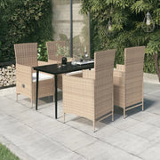 Tuinset 5-delig met kussens beige