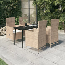 -Delige Tuinset Met Kussens 5 140 cm tafellengte Beige