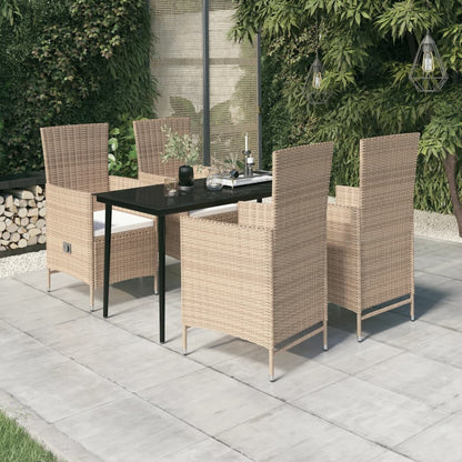 -Delige Tuinset Met Kussens 5 140 cm tafellengte Beige