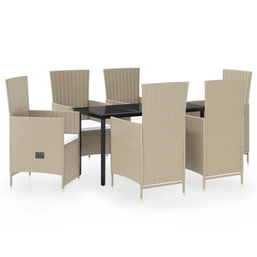 7-Delige Tuinset Met Kussens 6 Beige