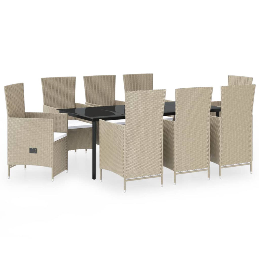 9-Delige Tuinset Met Kussens 8 Beige