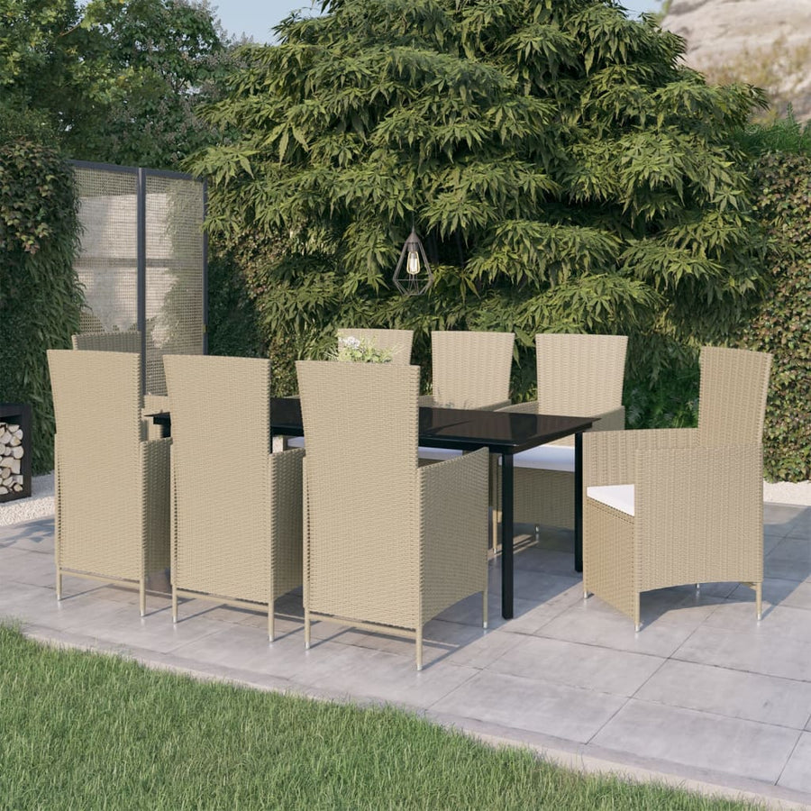 9-Delige Tuinset Met Kussens 8 Beige
