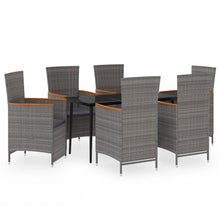 -Delige Tuinset Met Kussens 7 Grijs en bruin