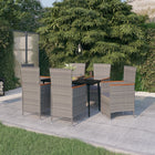 7-piece Garden Furniture Set with Cushions Grey