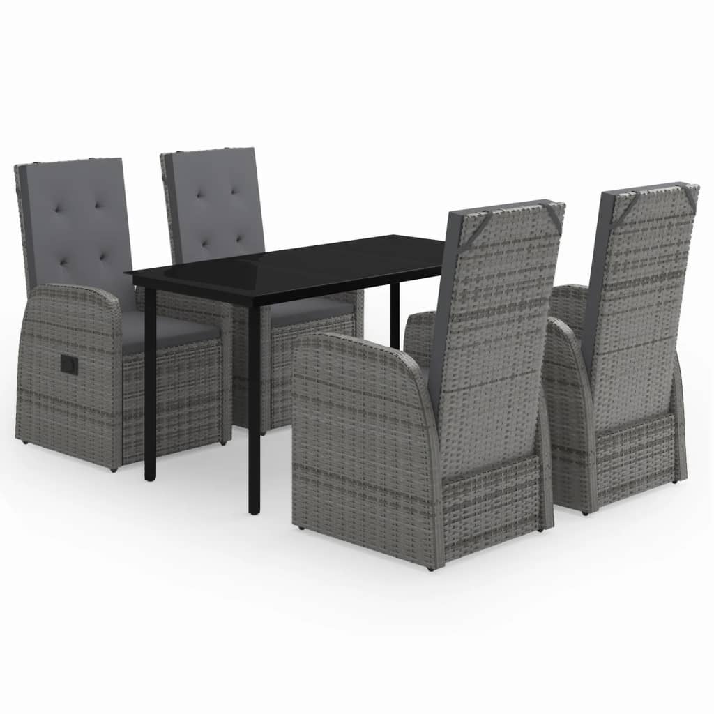 -Delige Tuinset Met Kussens 5 140 cm tafellengte Grijs