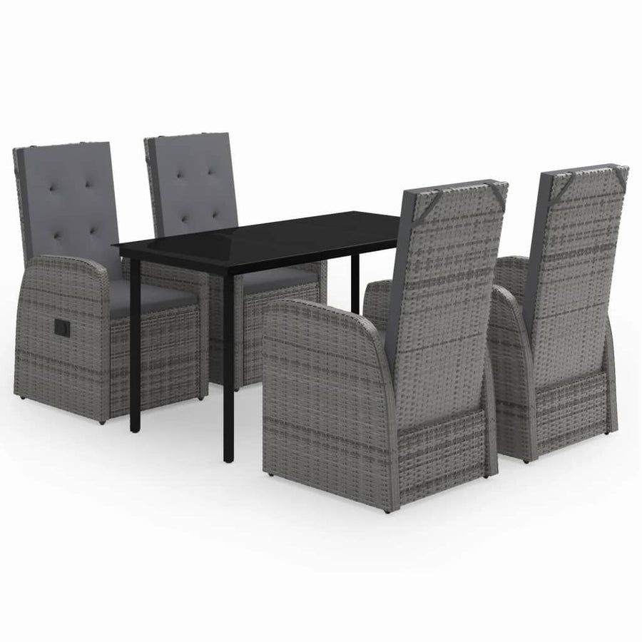 -Delige Tuinset Met Kussens 5 140 cm tafellengte Grijs