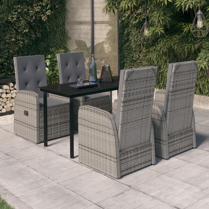 -Delige Tuinset Met Kussens 5 140 cm tafellengte Grijs