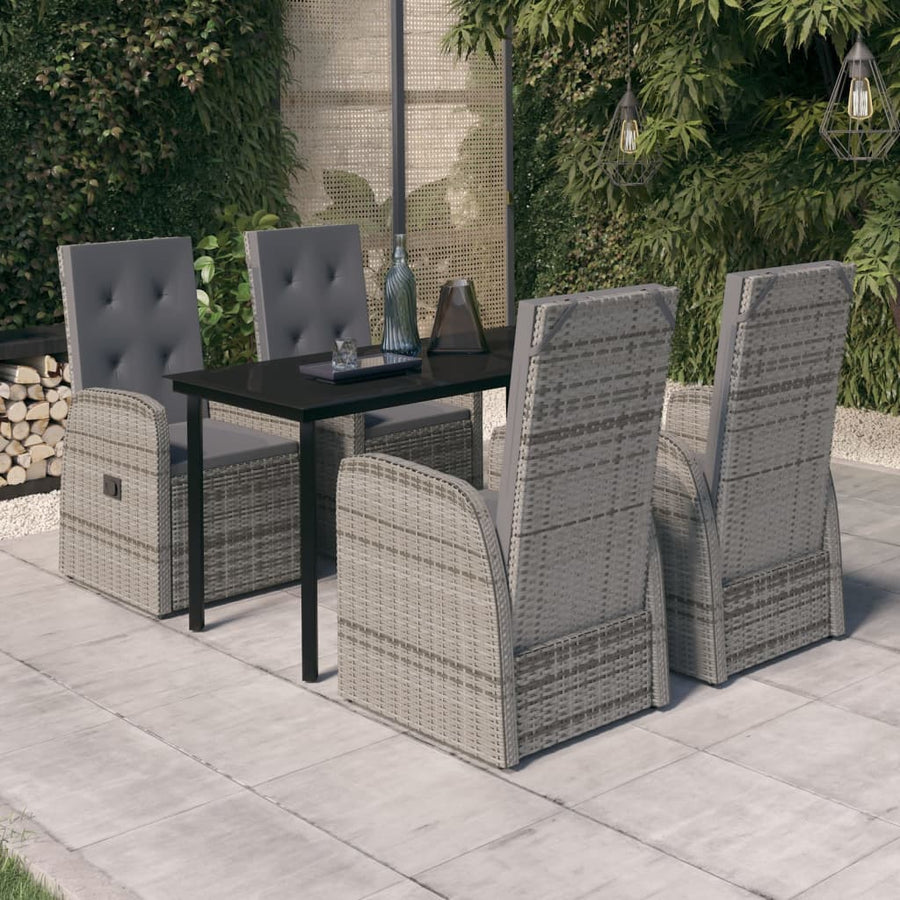 -Delige Tuinset Met Kussens 5 140 cm tafellengte Grijs