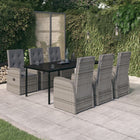 7-piece Garden Furniture Set with Cushions Grey