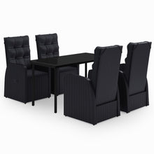 -Delige Tuinset Met Kussens 5 140 cm tafellengte Zwart