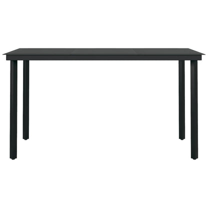 -Delige Tuinset Met Kussens 7 140 cm tafellengte Zwart