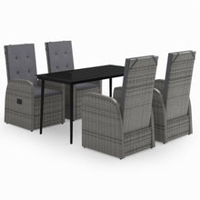 -Delige Tuinset Met Kussens 5 140 cm tafellengte Grijs