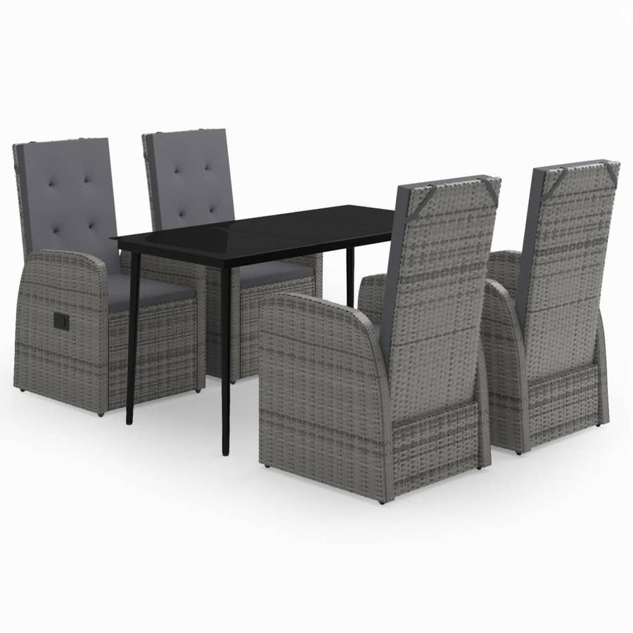 -Delige Tuinset Met Kussens 5 140 cm tafellengte Grijs