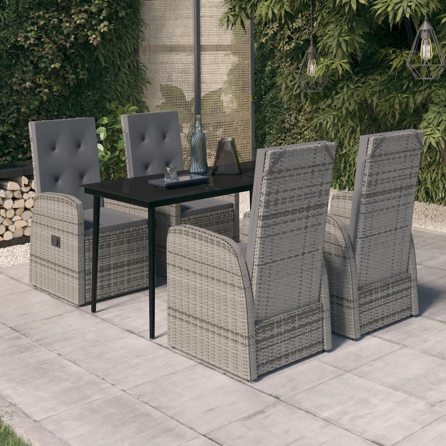 -Delige Tuinset Met Kussens 5 140 cm tafellengte Grijs