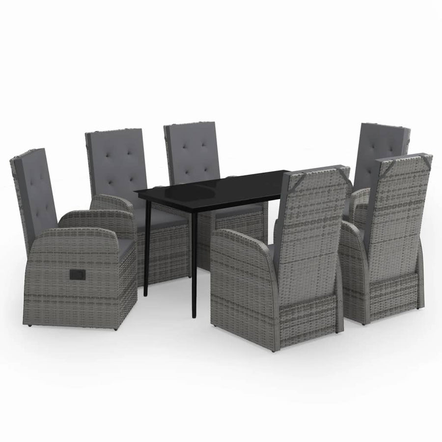 -Delige Tuinset Met Kussens 7 140 cm tafellengte Grijs