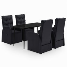 -Delige Tuinset Met Kussens 5 140 cm tafellengte Zwart