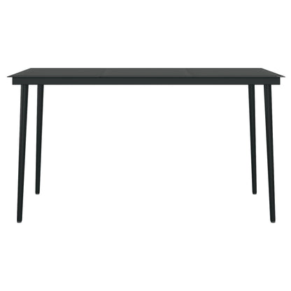 -Delige Tuinset Met Kussens 5 140 cm tafellengte Zwart