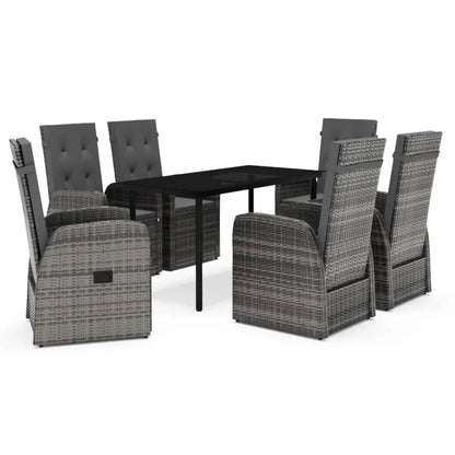 -Delige Tuinset Met Kussens 7 Grijs