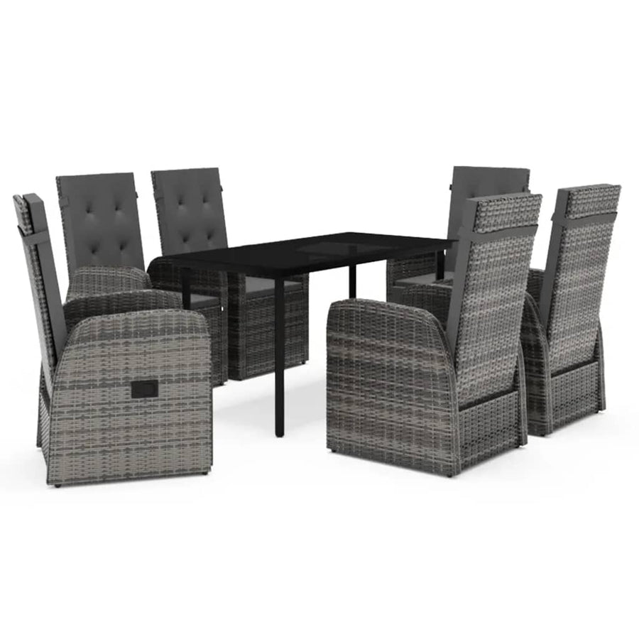 -Delige Tuinset Met Kussens 7 Grijs