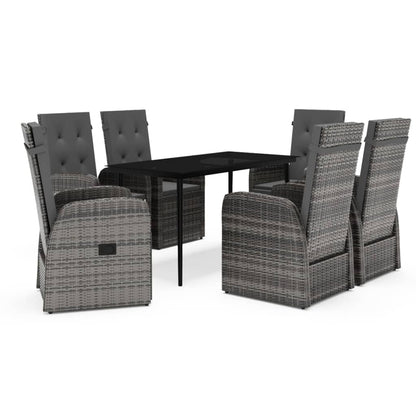 -Delige Tuinset Met Kussens 7 Grijs