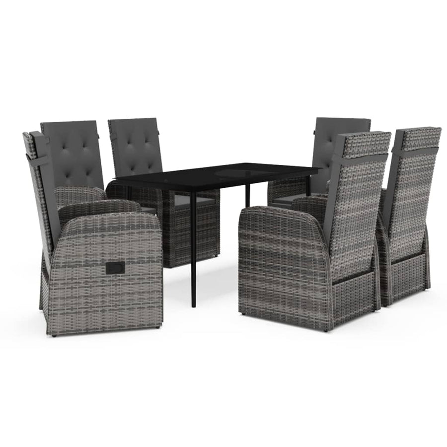 -Delige Tuinset Met Kussens 7 Grijs